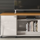 Bancada Rack Para Sala Dallas Off White/tauari 3 Portas 2 Pra