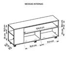 Bancada Rack Para Tv Até 55 Polegadas Opala Preto Caemmun