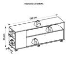 Bancada Rack Para Tv Até 55 Polegadas Opala Preto Caemmun