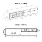 Bancada Rack Para Tv Até 75 Polegadas 218 Cm Renda Caemmun