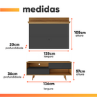Bancada Retrô Com Painel Para Tv De Até 50 Polegadas Notável