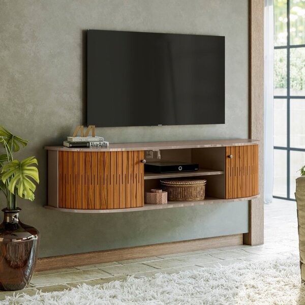 Bancada Suspensa Para Tvs Até 60 Polegadas Modena Fendi/natur