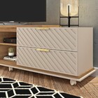 Bancada Tv Até 75 Polegadas Com Rodízios Portas 3d Harmony Bu