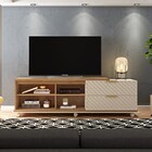 Bancada Tv Até 75 Polegadas Com Rodízios Portas 3d Harmony Bu