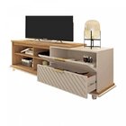 Bancada Tv Até 75 Polegadas Com Rodízios Portas 3d Harmony Bu