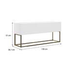 Bancada Tv Basculante Branca Tubo Ouro Velho Carraro