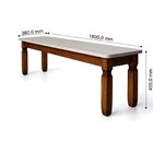 Banco 180x38cm Corona Cera Mel/branco