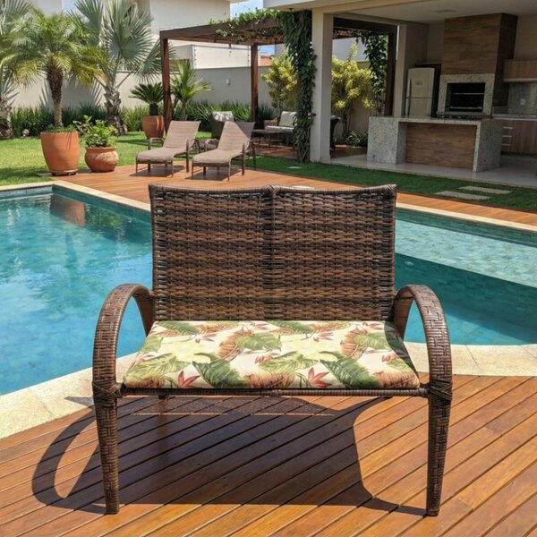 Banco 2 Lugares Para Jardim E Varanda De Fibra Sintética Laur