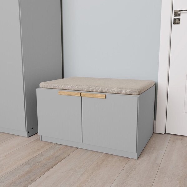 Banco 2 Portas 80cm Jade Cabecasa Madeiraoriginals Cinza Urba