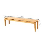 Banco 4 Lugares 185cm Madeira Maciça Seiva Cabecasa Madeiraor