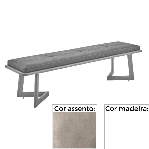 Banco  Mh-5347 Herval 155 Cm Madeira Laca Fosca Branca Assent