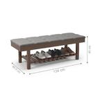 Banco Almofadado Sapateira Roma Cinza