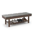 Banco Almofadado Sapateira Roma Cinza