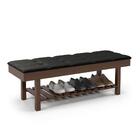 Banco Almofadado Sapateira Roma Preto