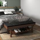 Banco Almofadado Sapateira Roma Preto