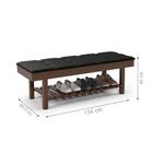 Banco Almofadado Sapateira Roma Preto