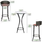 Banco Alta Bali  Tabaco A19 3 Unidades E Mesa Bistro Para Bar