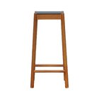 Banco Alto Amber Madeira Maciça Assento Mdf Bp Amêndoa/preto