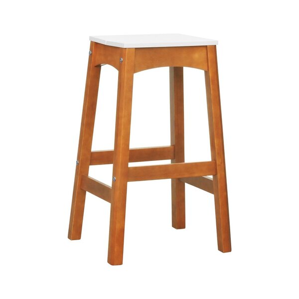 Banco Alto Áustria Madeira Maciça Assento Mdf Laqueado Amêndoa