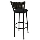 Banco Alto Bistrô-aço Mix - Preto