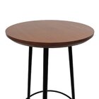 Banco Alto Tripé Metal Assento Madeira Preto/amêndoa