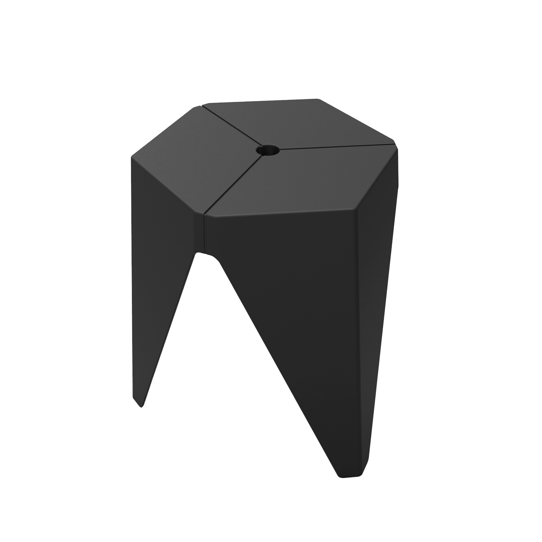 Banco Baixo em Resina 45,5cm Preto Bee I'm In Home