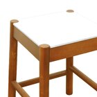 Banco Baixo Amber Madeira Maciça Assento Mdf Bp Amêndoa/branco