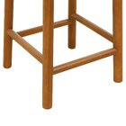 Banco Baixo Amber Madeira Maciça Trançado Corda Amêndoa/preto