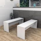 Banco Baixo Para Mesa Jantar 2 Lugares Liv - Branco