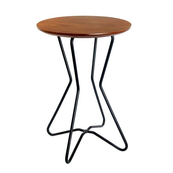 Banco Baixo Saturno Com Pes De Ferro Preto/amêndoa