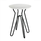 Banco Baixo Terra Com Pés De Ferro - Preto Branco