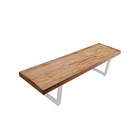 Banco Bancão Lateral Mesa Industrial 2,50m Ferragem Branca