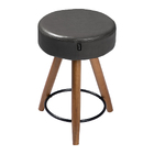 Banco Banqueta Baixa Paris Couríssimo Preto - Loja Sheep