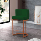 Banco Banqueta Decorativa Emília Suede Verde Para Cozinha Bas