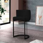 Banco Banqueta Emília Decorativa Para Cozinha Em Suede Preto