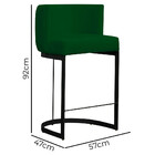 Banco Banqueta Emília Decorativa Para Cozinha Em Suede Verde