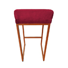 Banco Banqueta Grécia Pés De Metal Bronze Veludo - Estopar -