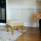 Banco Banqueta Para Quarto Clarinho Luna Dourado E Bege