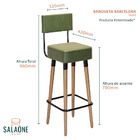 Banco Banqueta Pés Palito Barcelona Courissimo Verde 1 Unidad