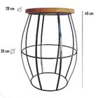 Banco Banqueta Puff Seat Garden Redondo Ferro E Madeira De De