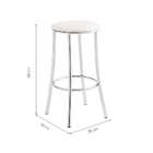 Banco Bar Cromado E Branco