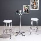 Banco Bar Cromado E Branco