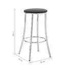 Banco Bar Cromado E Preto