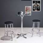 Banco Bar Cromado E Preto