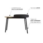 Banco Com Apoio Lateral Bock Linho Grafite E Preto