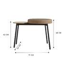 Banco Com Apoio Lateral Bock Linho Marrom E Preto