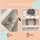 Banco Com Baú Infantil Organizador De Brinquedos Branco Mdf