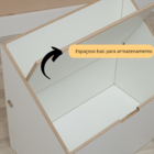 Banco Com Baú Infantil Organizador De Brinquedos Branco Mdf