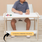 Banco Com Baú Infantil Organizador De Brinquedos Branco Mdf