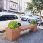 Banco com Floreiras de Madeira Plástica MBS